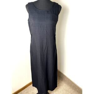 VTG Virgo Preppy Chic Business Wear Academia Lagenlook Midi Dress Black 6